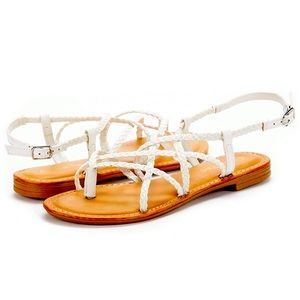 🌿2/$25🌿NWOT white boho braided leather sandals